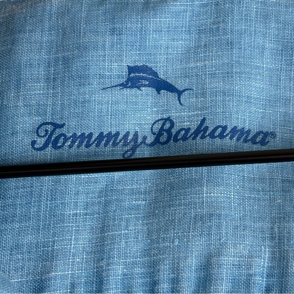 Tommy Bahama Sea Glass Camp Shirt 100% Linen Mens XXL Blue Short Sleeve - Picture 4 of 12